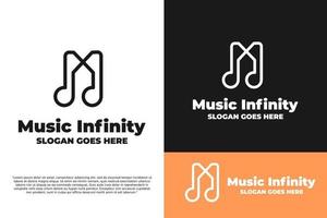 infinito musica logo modello illustrazione vettore