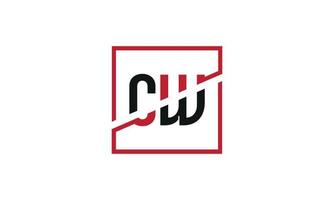 cw logo design. iniziale cw lettera logo monogramma design nel nero e rosso colore con piazza forma. professionista vettore