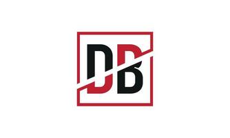 db logo design. iniziale db lettera logo monogramma design nel nero e rosso colore con piazza forma. professionista vettore