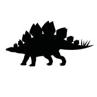 vettore nero stegosauro dinosauro silhouette