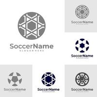 impostato di moderno calcio logo modello, calcio logo design vettore