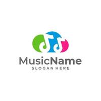 musica nube logo vettore icona illustrazione. musica logo design modello