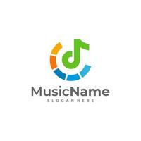 moderno logo design per musica studio. musica logo design modello vettore. vettore