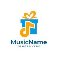 regalo musica logo vettore icona illustrazione. musica logo design modello