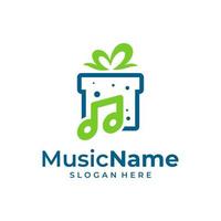 regalo musica logo vettore icona illustrazione. musica logo design modello