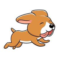 carino poco cane in esecuzione vettore cartone animato illustrazione