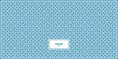 epico blu floreale batik design modello vettore