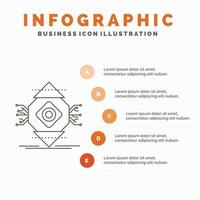 ubicomp. informatica. onnipresente. computer. concetto infografica modello per sito web e presentazione. linea grigio icona con arancia Infografica stile vettore illustrazione