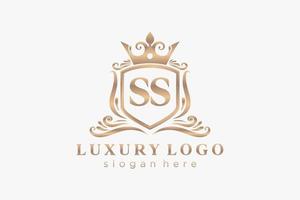 iniziale ss lettera reale lusso logo modello nel vettore arte per ristorante, regalità, boutique, bar, Hotel, araldico, gioielleria, moda e altro vettore illustrazione.