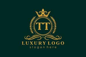 iniziale tt lettera reale lusso logo modello nel vettore arte per ristorante, regalità, boutique, bar, Hotel, araldico, gioielleria, moda e altro vettore illustrazione.