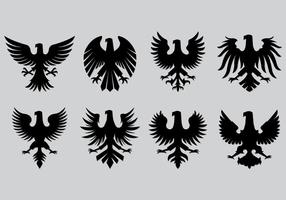Set di icone polacche dell'aquila vettore