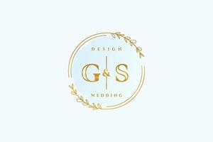 iniziale gs bellezza monogramma e elegante logo design grafia logo di iniziale firma, nozze, moda, floreale e botanico con creativo modello. vettore