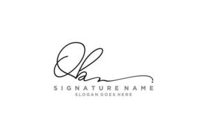iniziale qb lettera firma logo modello elegante design logo cartello simbolo modello vettore icona