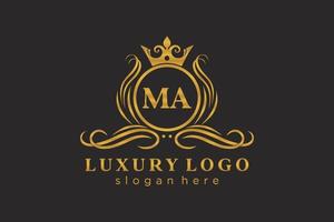 iniziale mamma lettera reale lusso logo modello nel vettore arte per ristorante, regalità, boutique, bar, Hotel, araldico, gioielleria, moda e altro vettore illustrazione.