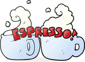 scarabocchio personaggio cartone animato caffè espresso vettore