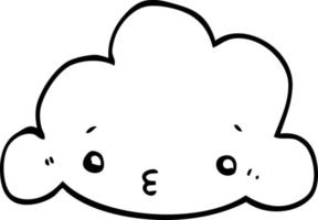 nuvola di cartoni animati di disegno a tratteggio vettore