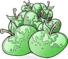 scarabocchio personaggio cartone animato mele vettore