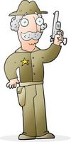 scarabocchio personaggio cartone animato sceriffo vettore