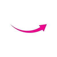 eps10 rosa vettore curvo o direzionale freccia icona isolato su bianca sfondo. indicato o pointer freccia simbolo nel un' semplice piatto di moda moderno stile per il tuo sito web disegno, logo, e mobile App