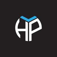 hp lettera logo design su nero sfondo. hp creativo iniziali lettera logo concetto. hp lettera design. vettore