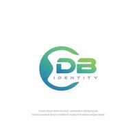db iniziale lettera circolare linea logo modello vettore con pendenza colore miscela