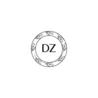 dz iniziale lettera fiore logo modello vettore premio vettore arte