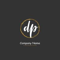 d p dp iniziale grafia e firma logo design con cerchio. bellissimo design manoscritto logo per moda, squadra, nozze, lusso logo. vettore