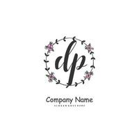 d p dp iniziale grafia e firma logo design con cerchio. bellissimo design manoscritto logo per moda, squadra, nozze, lusso logo. vettore