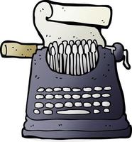 scarabocchio cartone animato macchina da scrivere vettore