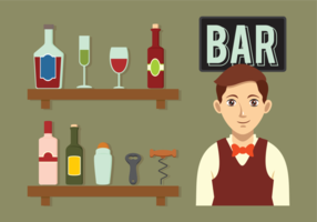 icone vettoriali barman