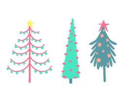 acquerello vettore illustrazione di Natale alberi. allegro Natale e contento nuovo anno saluto carta.