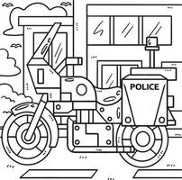 polizia motociclo colorazione pagina per bambini vettore