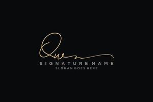 iniziale qw lettera firma logo modello elegante design logo cartello simbolo modello vettore icona