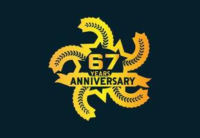 67 anni anniversario logo e etichetta design vettore