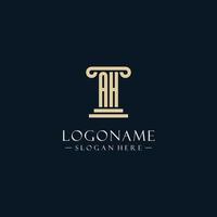 ah iniziale monogramma loghi con pilastro forme stile vettore