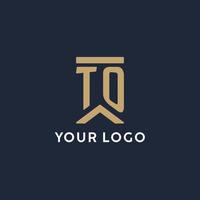 per iniziale monogramma logo design nel un' rettangolare stile con curvo lati vettore