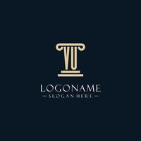 vu iniziale monogramma loghi con pilastro forme stile vettore