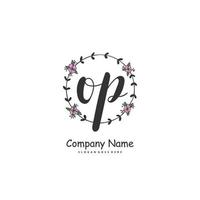 operazione iniziale grafia e firma logo design con cerchio. bellissimo design manoscritto logo per moda, squadra, nozze, lusso logo. vettore