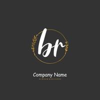 br iniziale grafia e firma logo design con cerchio. bellissimo design manoscritto logo per moda, squadra, nozze, lusso logo. vettore