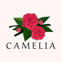 camelia fiore logo marca design vettore