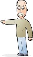 scarabocchio personaggio cartone animato vecchio uomo Esprimere a gesti ottenere su vettore