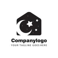 semplice nero Luna stella per logo azienda design.eps vettore