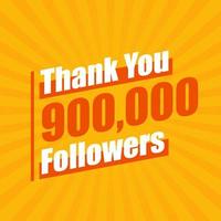 grazie 900000 follower, 900k follower che celebrano un design moderno e colorato. vettore