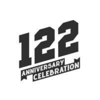 122 anniversario celebrazione saluti carta, 122° anni anniversario vettore