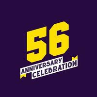 56th anniversario celebrazione vettore disegno, 56 anni anniversario