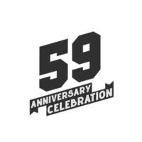 59 anniversario celebrazione saluti carta, 59 ° anni anniversario vettore