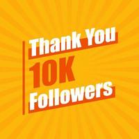 grazie 10k follower, 10000 follower che celebrano un design moderno e colorato. vettore