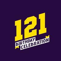 121° compleanno celebrazione vettore disegno, 121 anni compleanno