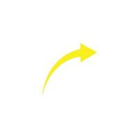 eps10 giallo vettore inoltrare freccia astratto arte icona isolato su bianca sfondo. curvo giusto freccia simbolo nel un' semplice piatto di moda moderno stile per il tuo sito web disegno, logo, e mobile applicazione