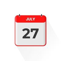 27th luglio calendario icona. luglio 27 calendario Data mese icona vettore illustratore